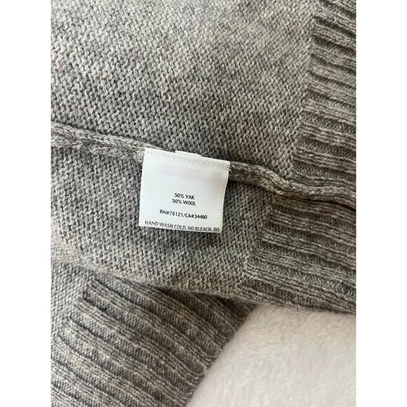 Eileen Fisher Yak Wool Brown Collared Cardigan Lagenlook FLAW sz L Bohemian - Picture 6 of 9